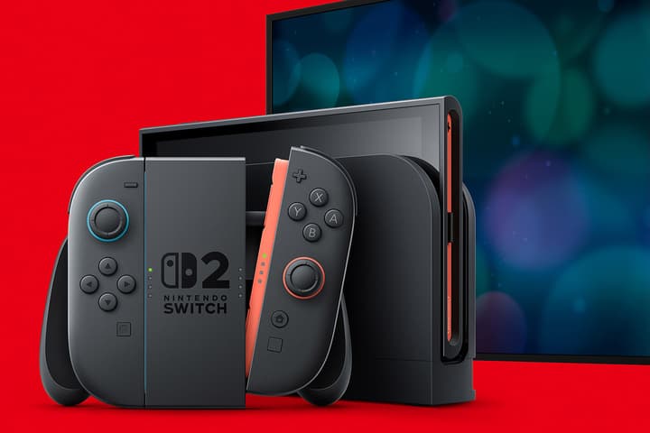 The Switch 2 looks a lot like the original from 2017, albeit a bit larger and with black controllers this time around