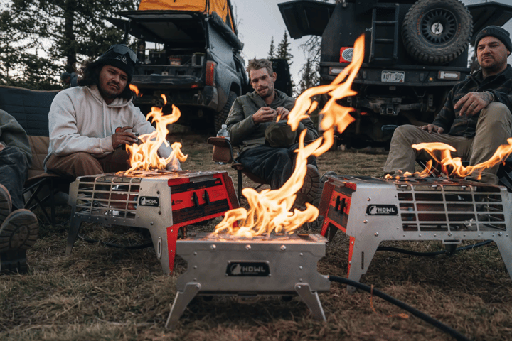 Toasty base camp: The newly launched R1 (front and center) gets backed by two Howl R4s