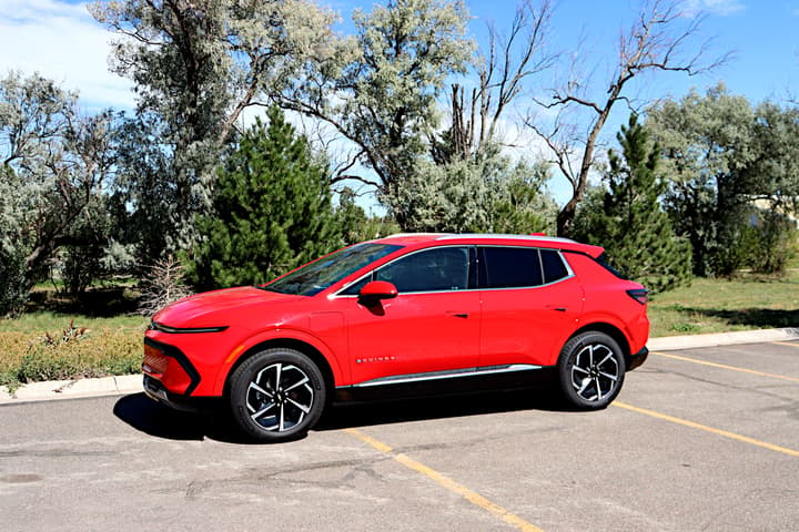 2025 Chevrolet Equinox EV has a sleek, wagon-style look with a low profile and sharp nose