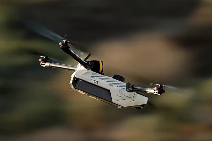 Anduril's Bolt-M quadcopter: one of the company's many autonomous, AI-powered lethal weapons systems