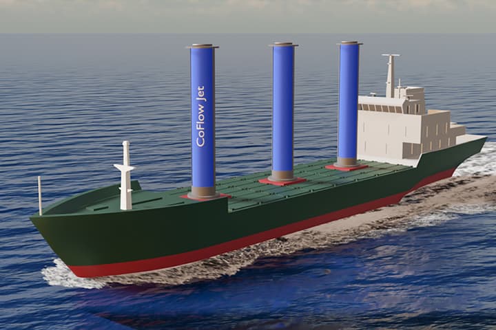 Artist's concept of a ship with the CoFlow system