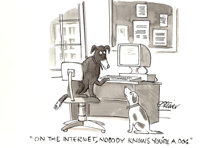 Peter Steiner's cartoon, as published in The New Yorker