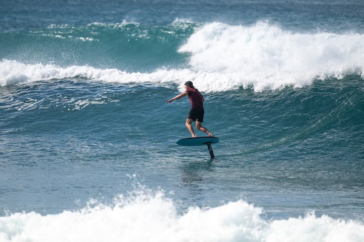 Lift Foils' new LiftX board can be motored out to the break point, then manually foil-surfed once the rider catches a wave