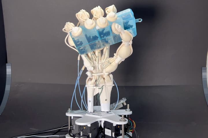 Inkbit was used to print this functional robotic hand, which comes complete with bones, ligaments and tendons