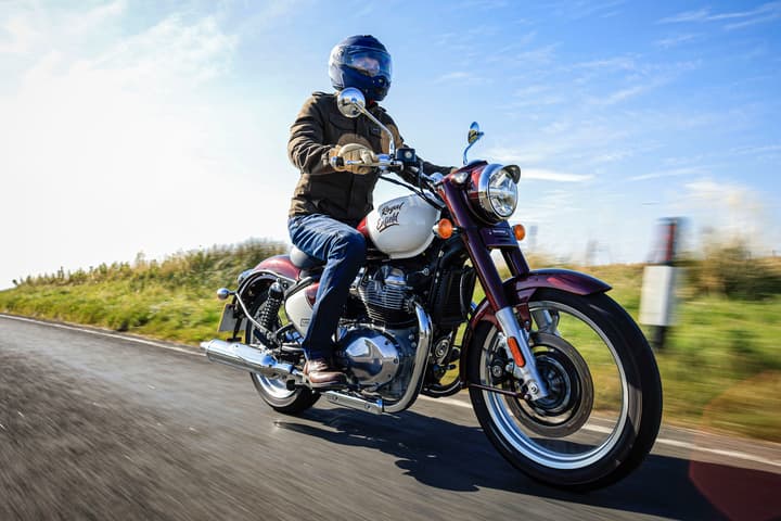 Modern classics are what Royal Enfield does best. Here the author enjoys the 650 cc parallel twin engine in the Classic 650